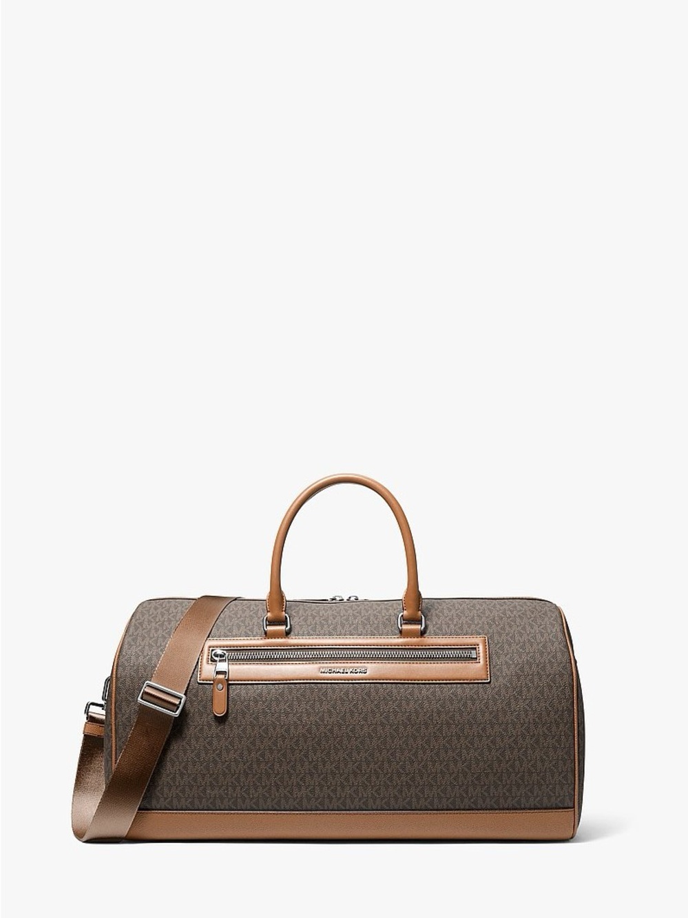 Michael Kors Jet Set Signature Logo Weekender Bag Brown Accorn
